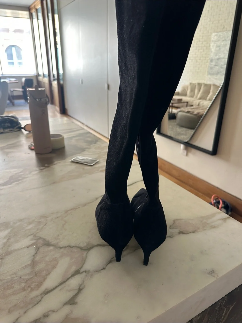Matisse Black Suede Over-the-Knee Pointed Toe Boots